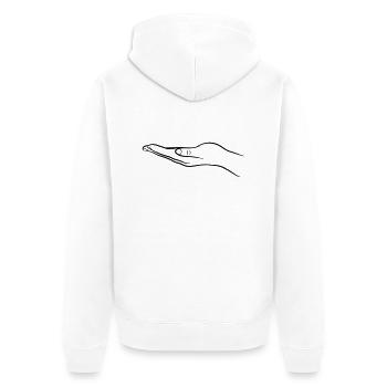 Prendre l'ouverture manuelle - Veste à capuche bio Premium Unisexe - blanc - Dos - Thijin (182cm)