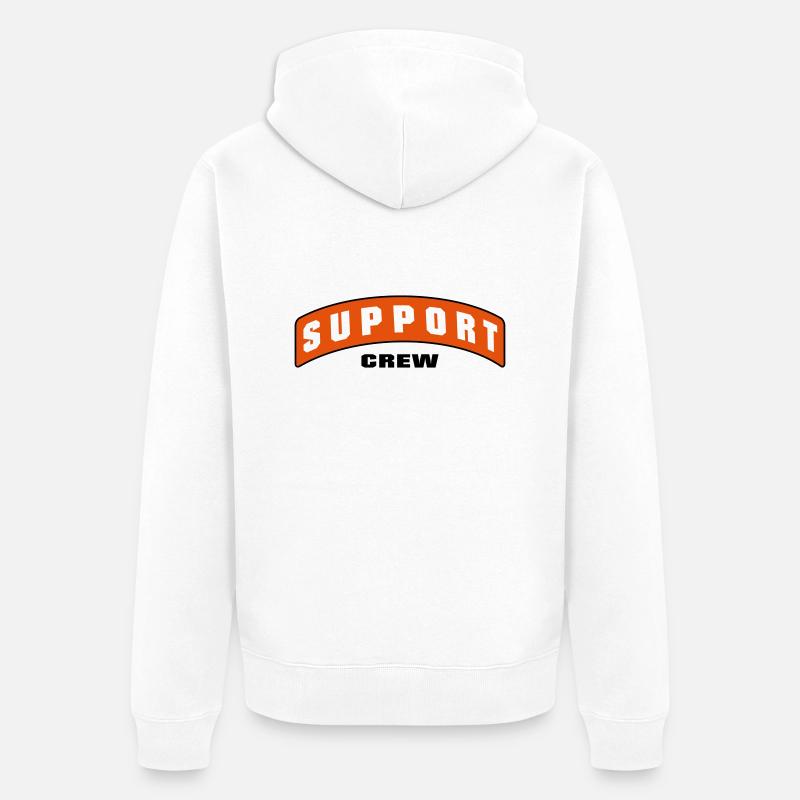 SUPPORT CREW PATCH - Unisex Premium Bio Zip Hoodie - Weiß