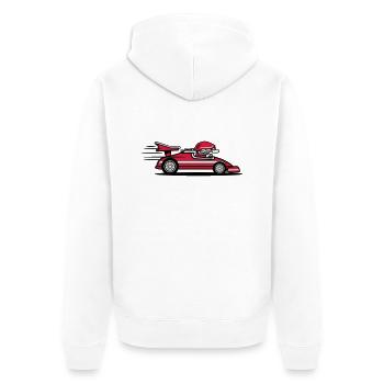 voiture de course drôle - Veste à capuche bio Premium Unisexe - blanc - Dos - Thijin (182cm)