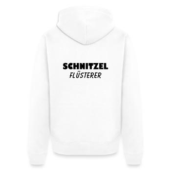 Schnitzel Flüsterer - Unisex Premium Bio Zip Hoodie - Weiß - Hinten - Thijin (182cm)