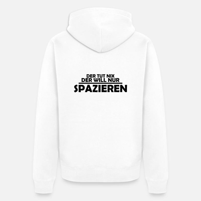spazieren - Unisex Premium Bio Zip Hoodie - Weiß