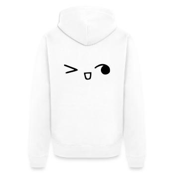 kawaii_face_8 - Unisex Premium Bio Zip Hoodie - Weiß - Hinten - Thijin (182cm)