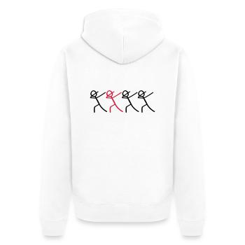 dabbing team figures - Unisex Premium Bio Zip Hoodie - Weiß - Hinten - Thijin (182cm)