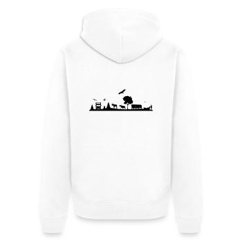 Landschaft - Schweden, Norwegen - Unisex Premium Bio Zip Hoodie - Weiß - Hinten - Thijin (182cm)