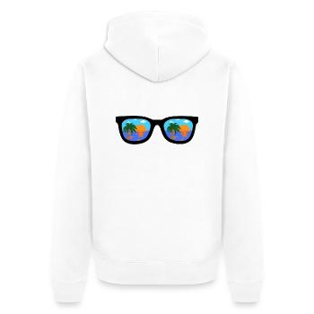 Sunglasses in black - cool, stylish - Unisex Premium Organic Zip Hoodie - white - Back - Thijin (182cm)