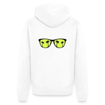 Sunglasses Palms - Unisex Premium Bio Zip Hoodie - Weiß - Hinten - Thijin (182cm)