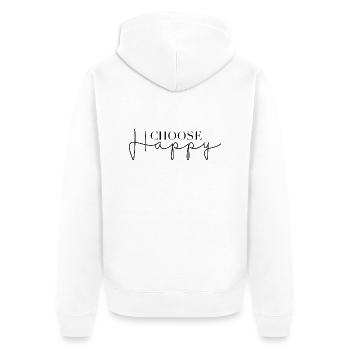 Choose Happy - Unisex Premium Bio Zip Hoodie - Weiß - Hinten - Thijin (182cm)