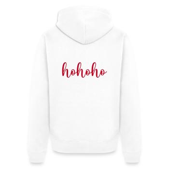 hohoho - Unisex Premium Bio Zip Hoodie - Weiß - Hinten - Thijin (182cm)