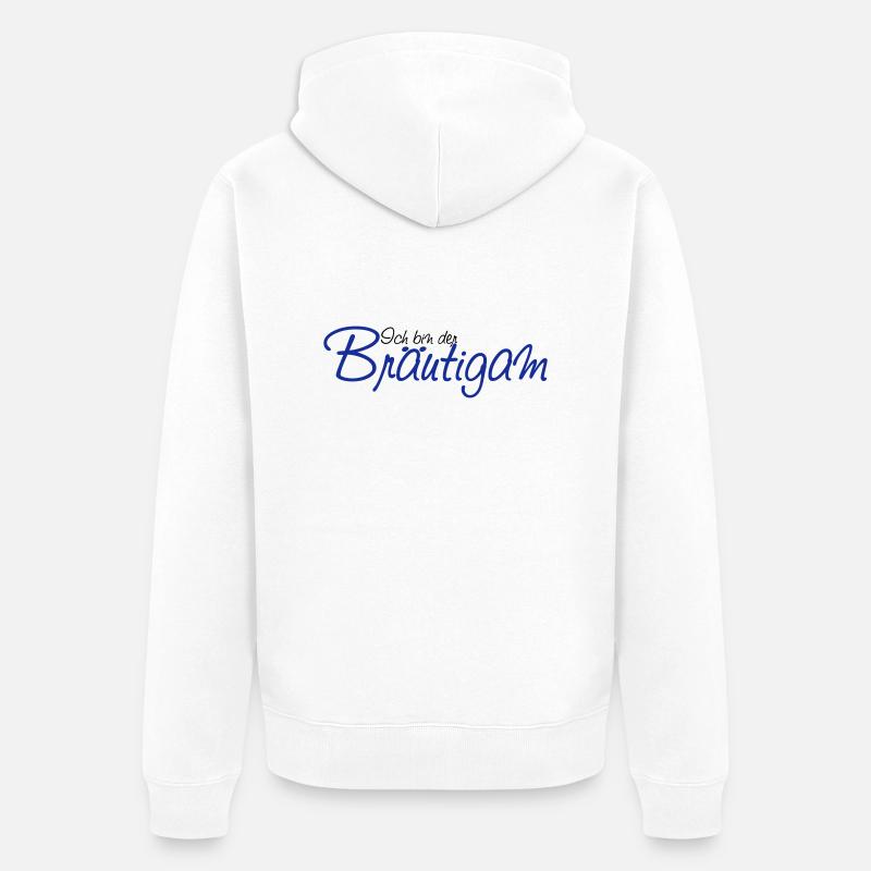 ich_bin_der_braeutigam - Unisex Premium Bio Zip Hoodie - Weiß