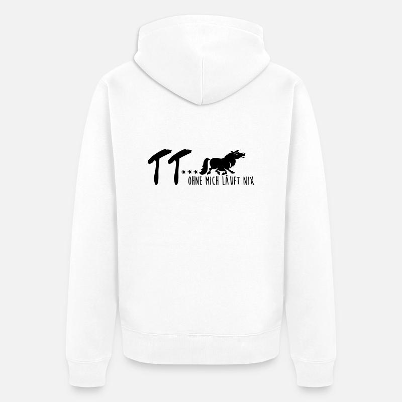 Turniertrottel - Unisex Premium Bio Zip Hoodie - Weiß