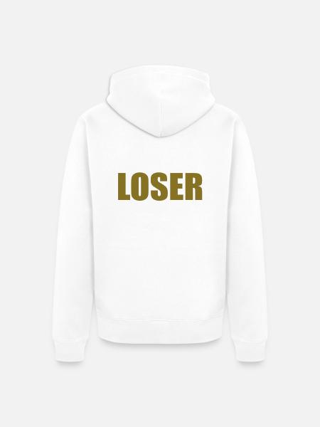 loser ocker - Unisex Premium Bio Zip Hoodie - Weiß