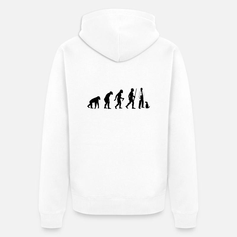 L'évolution des vétérinaires - Veste à capuche bio Premium Unisexe - blanc