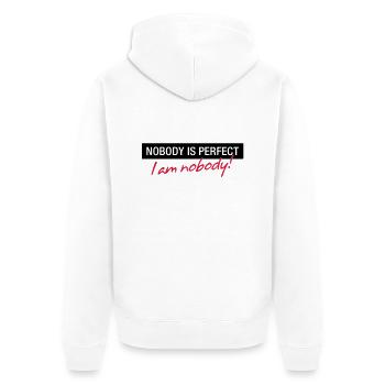 Personne n est parfait. Je ne suis personne! - Veste à capuche bio Premium Unisexe - blanc - Dos - Thijin (182cm)