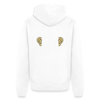 ears - Unisex Premium Organic Zip Hoodie - white - Back - Thijin (182cm)