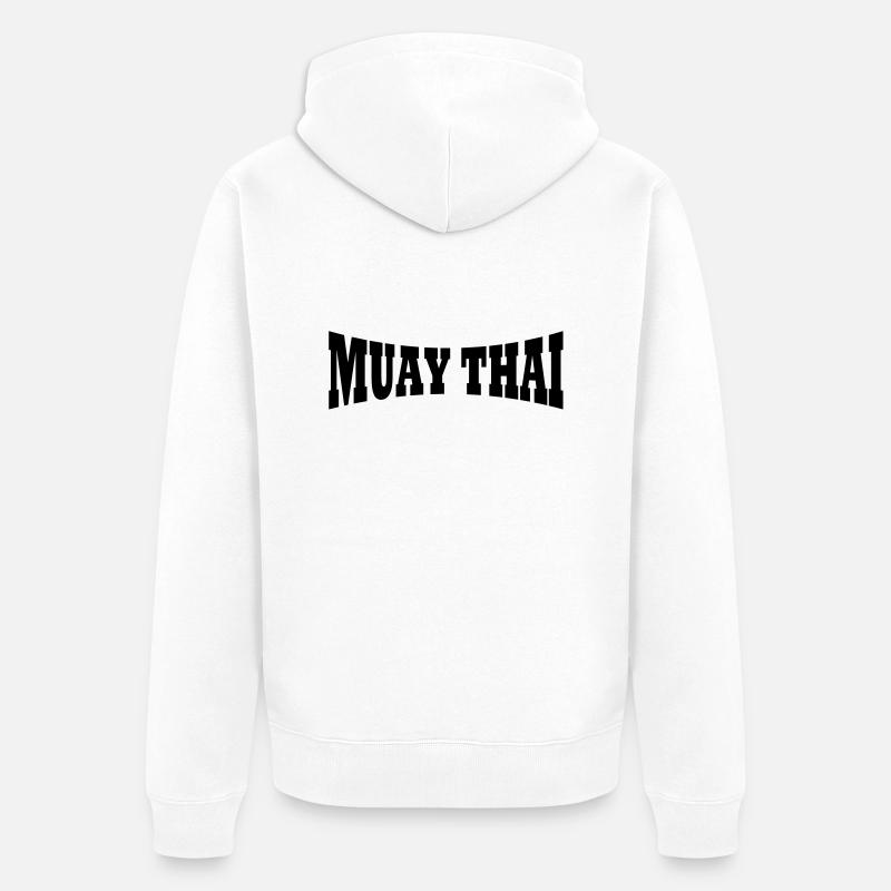 Lettrage Muay Thai - Veste à capuche bio Premium Unisexe - blanc