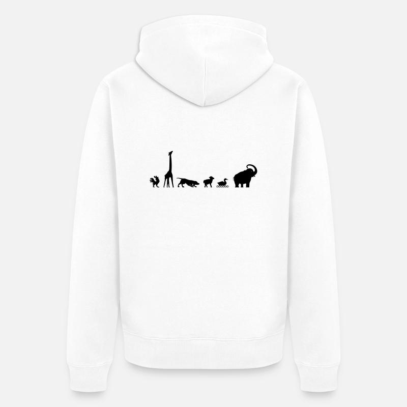 Arche, evolution - Unisex Premium Bio Zip Hoodie - Weiß