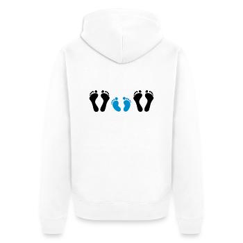 Familie - Unisex Premium Bio Zip Hoodie - Weiß - Hinten - Thijin (182cm)