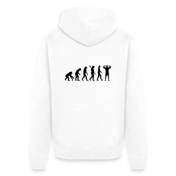 Evolution Bodybuilding - Unisex Premium Organic Zip Hoodie - white - Back - Thijin (182cm)