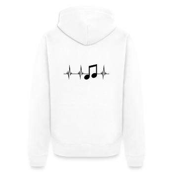 musique herzschlag puls fréquence signe fête m - Veste à capuche bio Premium Unisexe - blanc - Dos - Thijin (182cm)