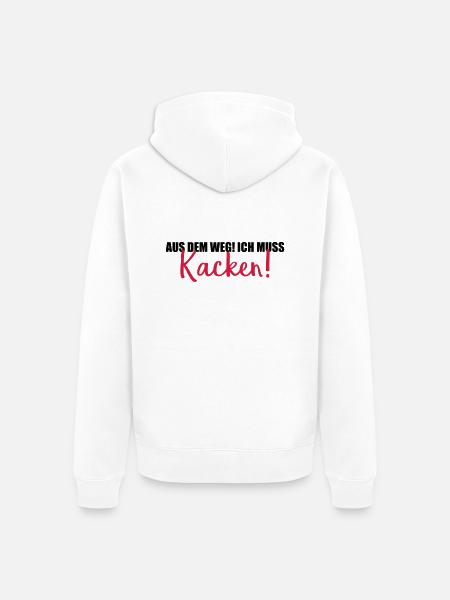 aus dem weg kacken - Unisex Premium Bio Zip Hoodie - Weiß