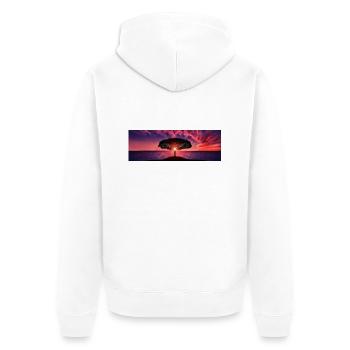 Sonnenuntergang - Unisex Premium Bio Zip Hoodie - Weiß - Hinten - Thijin (182cm)