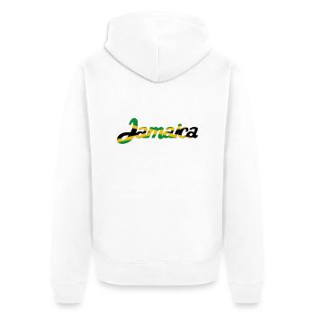 Jamaica - Unisex Premium Bio Zip Hoodie - Weiß - Hinten - Thijin (182cm)