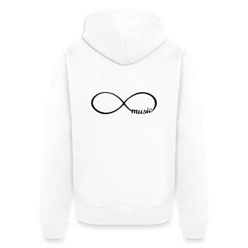 Musik - music is life - Musiker - Unisex Premium Bio Zip Hoodie - Weiß - Hinten - Thijin (182cm)