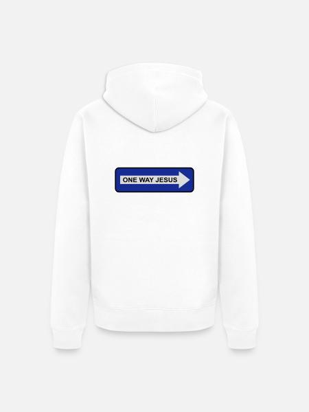 One Way Jesus - Unisex Premium Organic Zip Hoodie - white
