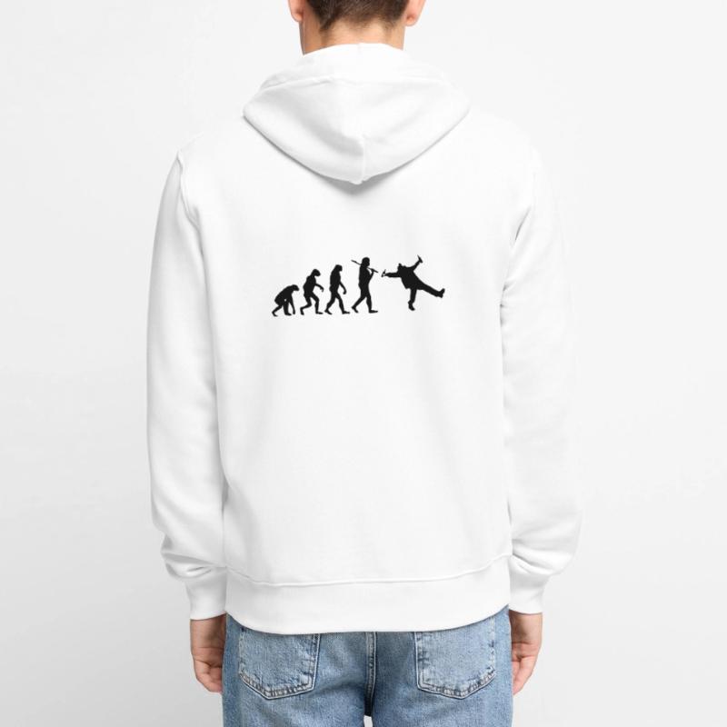 Evolution : Drunk Unisex Premium Bio Zip Hoodie
