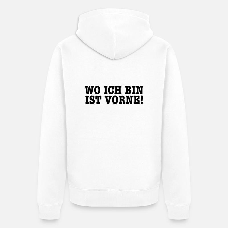 où I est l'avant! - Veste à capuche bio Premium Unisexe - blanc