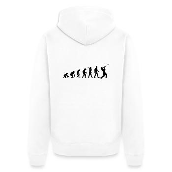 Jazz Evolution - Unisex Premium Bio Zip Hoodie - Weiß - Hinten - Thijin (182cm)