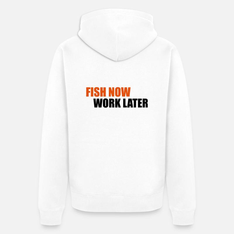 poissons - Veste à capuche bio Premium Unisexe - blanc