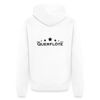 Querflöte - Unisex Premium Bio Zip Hoodie - Weiß - Hinten - Thijin (182cm)