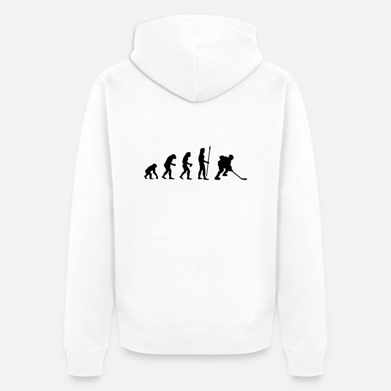 evolution_icehockey1 - Unisex Premium Bio Zip Hoodie - Weiß