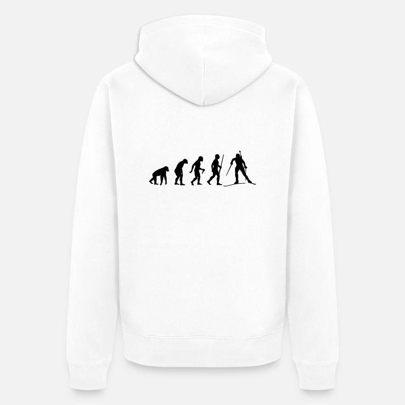 Biathlon Evolution - Unisex Premium Bio Zip Hoodie - Weiß