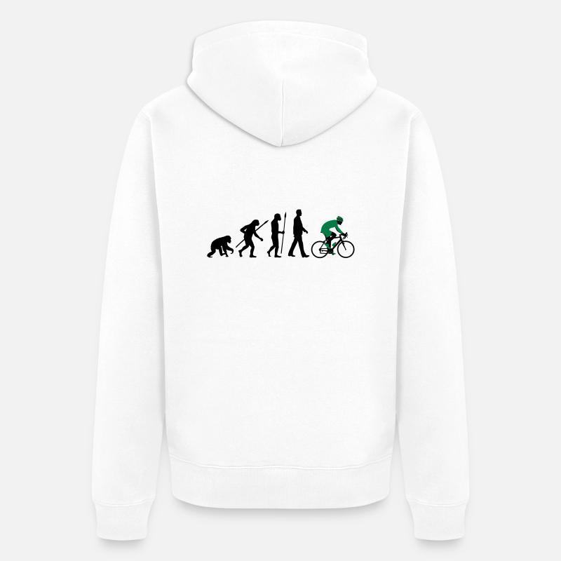 evolution_radfahrer_052012_d_2c - Unisex Premium Organic Zip Hoodie - white
