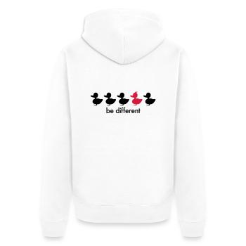 être différente bec de canard de canard Iroquois - Veste à capuche bio Premium Unisexe - blanc - Dos - Thijin (182cm)