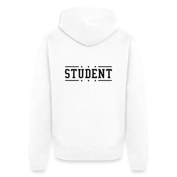 student_du1 - Unisex Premium Bio Zip Hoodie - Weiß - Hinten - Thijin (182cm)