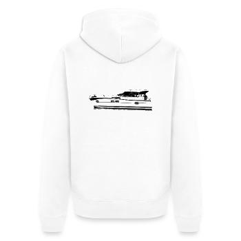 boot001 - Unisex Premium Bio Zip Hoodie - Weiß - Hinten - Thijin (182cm)
