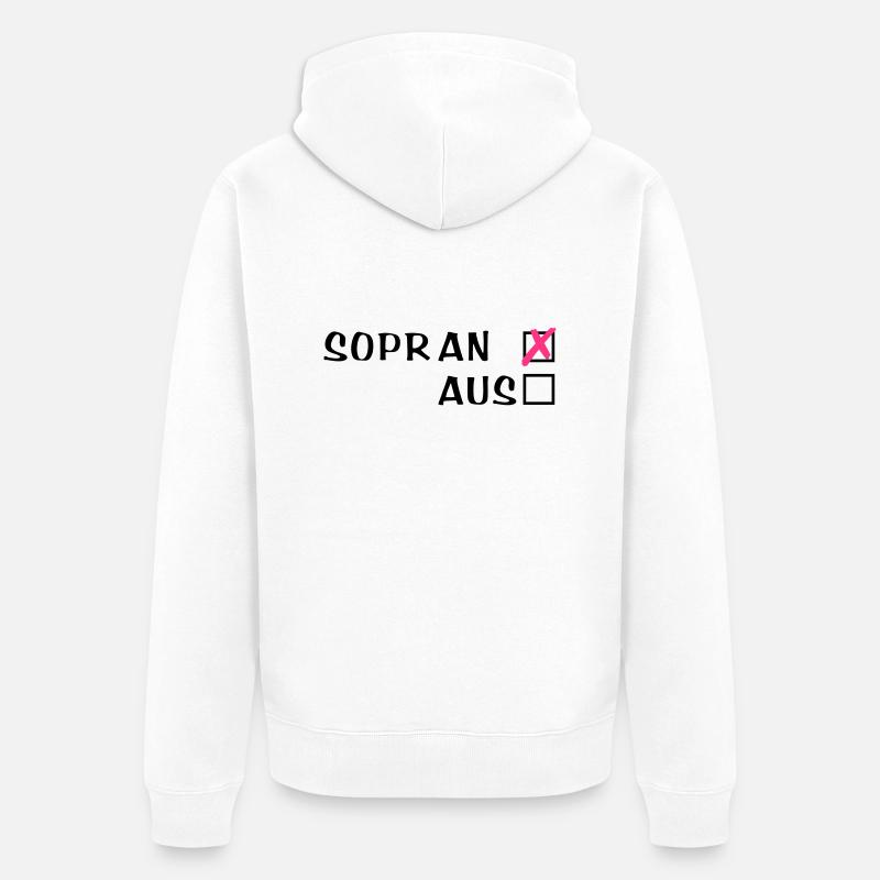 Sopr an oder aus - Unisex Premium Bio Zip Hoodie - Weiß