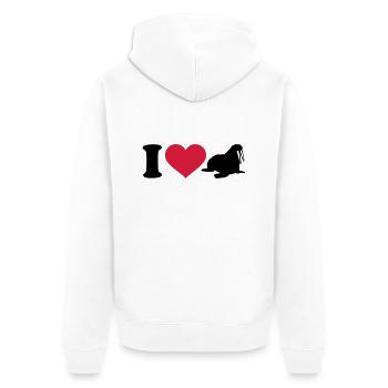 I love Morse - Veste à capuche bio Premium Unisexe - blanc - Dos - Thijin (182cm)