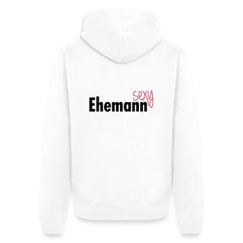 Sexy Ehemann - Unisex Premium Bio Zip Hoodie - Weiß - Hinten - Thijin (182cm)