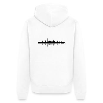 Skyline - Münster NRW - Unisex Premium Bio Zip Hoodie - Weiß - Hinten - Thijin (182cm)