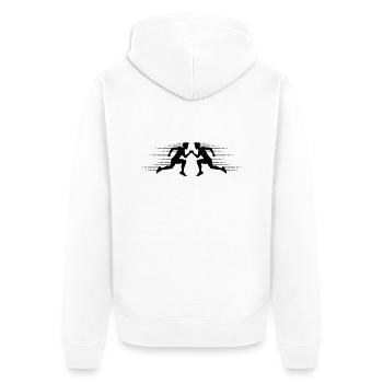 team couple 2 friends speed sport race sprinting f - Unisex Premium Organic Zip Hoodie - white - Back - Thijin (182cm)