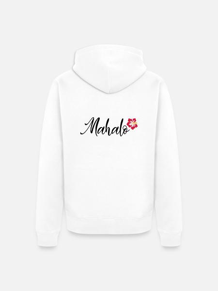 Mahalo - Unisex Premium Organic Zip Hoodie - white