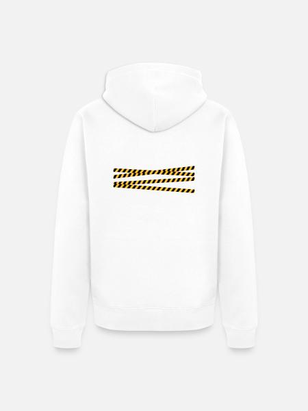 Security tape blocking zone - Unisex Premium Organic Zip Hoodie - white