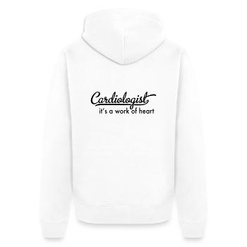 Kardiologe - Unisex Premium Bio Zip Hoodie - Weiß - Hinten - Thijin (182cm)