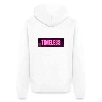 Timeless - Unisex Premium Bio Zip Hoodie - Weiß - Hinten - Thijin (182cm)