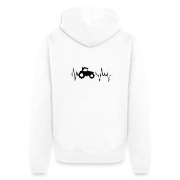 Tractor ECG Heartbeat - Unisex Premium Organic Zip Hoodie - white - Back - Thijin (182cm)