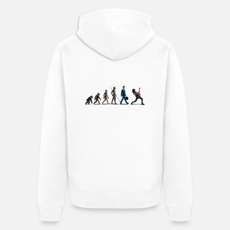 Evolution Guitariste 06 2024 2 - Veste à capuche bio Premium Unisexe - blanc